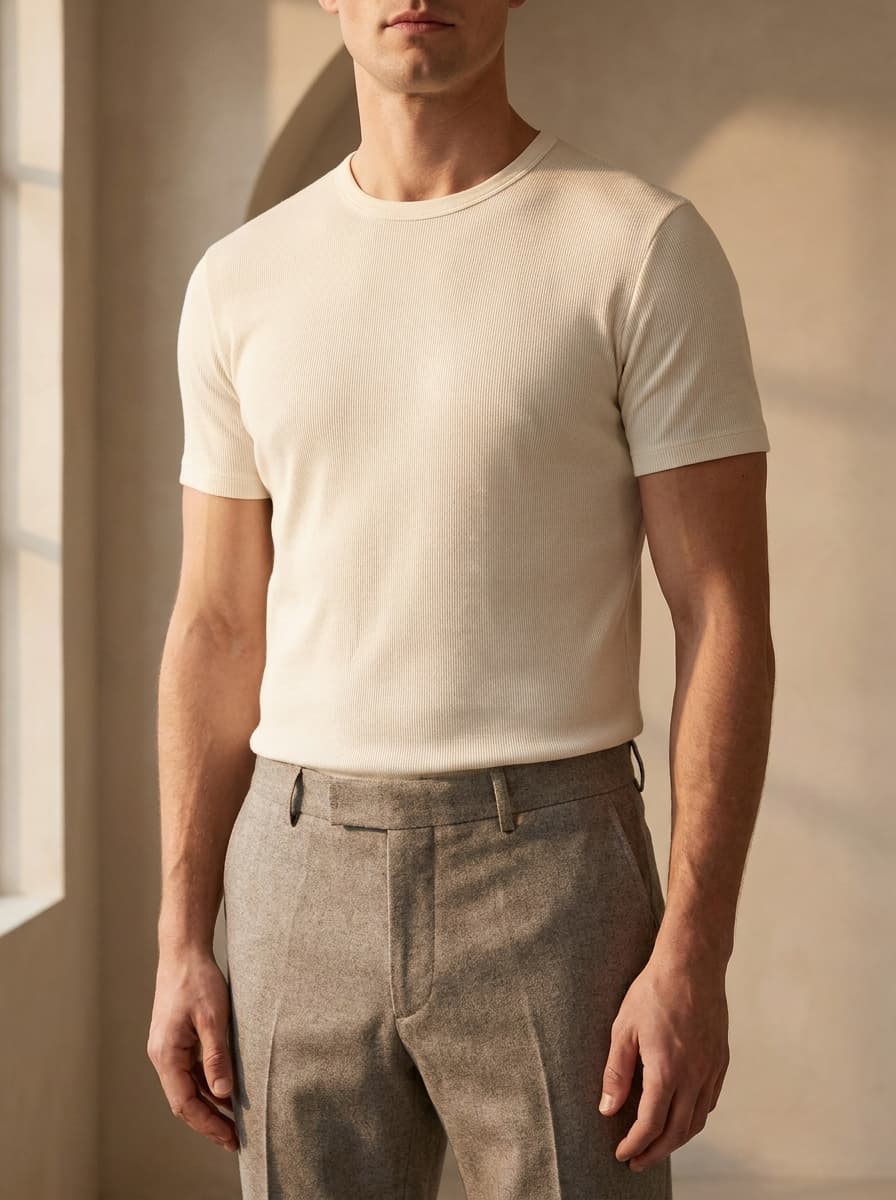 RYVE Classic Tee — Cream, front